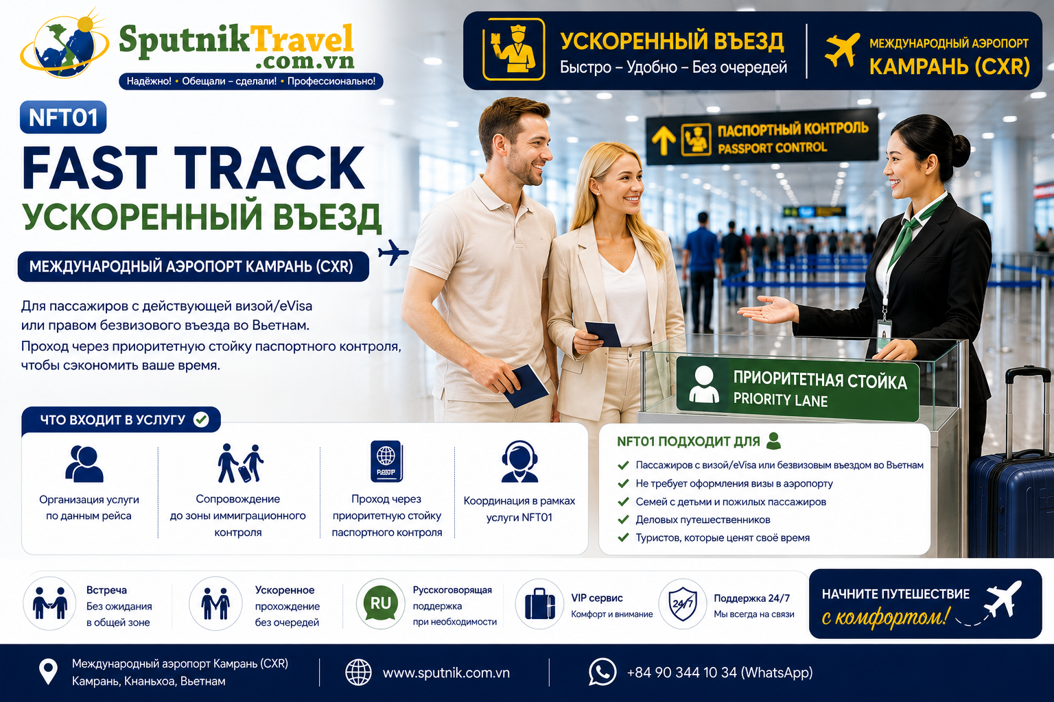 FAST TRACK – УСКОРЕННЫЙ ПАСПОРТНЫЙ КОНТРОЛЬ В АЭРОПОРТУ КАМРАНЬ